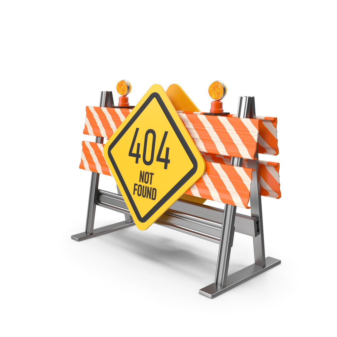 representation d'une barriere de travaux pour illustrer une erreur 404